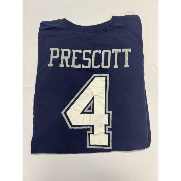 NFL Dallas Cowboys Mens T Shirt #4 Dak Prescott Size 2XL Navy Blue Faded Look - Picture 4 of 8